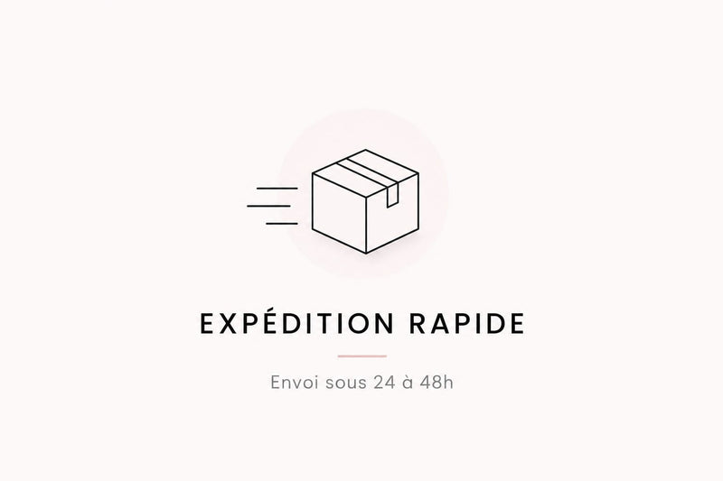Icône d'expédition rapide avec envoi sous 24 à 48 heures.