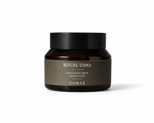 Pot de poudre d'Usma 100% naturelle Usmaé pour sourcils et cheveux.